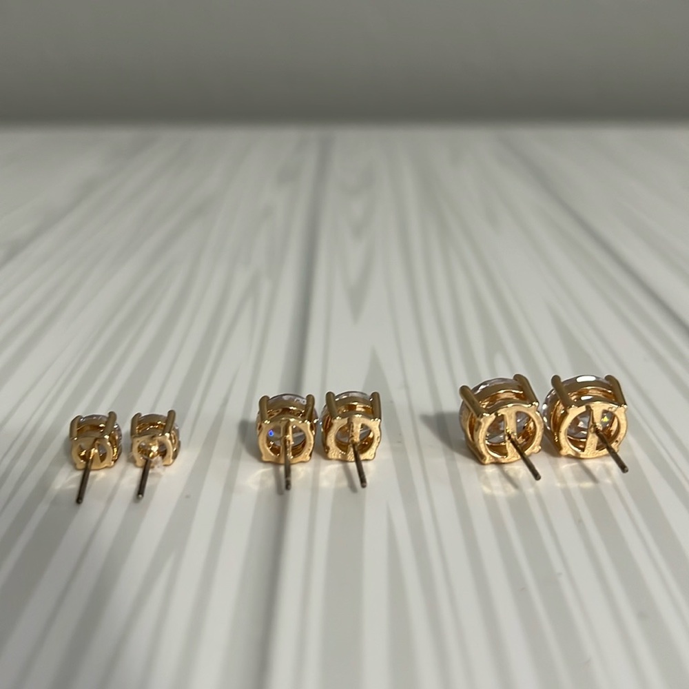 Charming Charlie Clear Rsvp Studs Set Of 3 - image 4